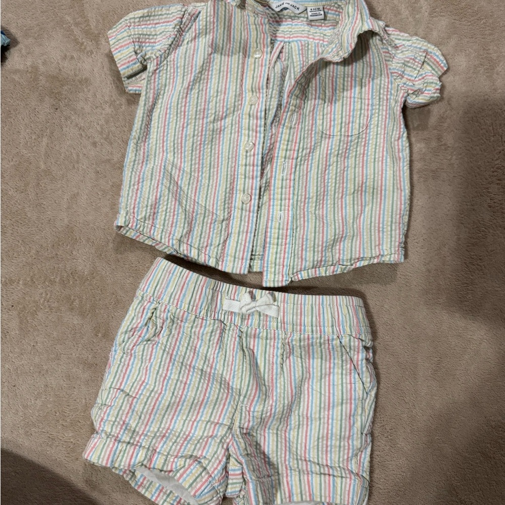 Janie and Jack Multicolor Striped Baby Shirt